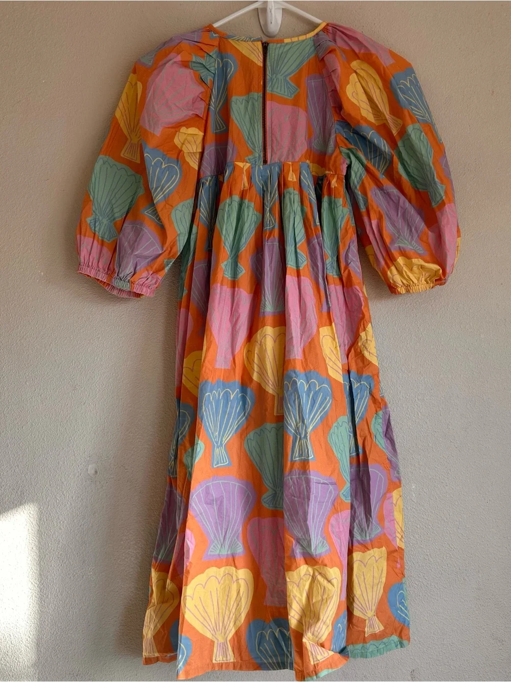STELLA MCCARTNEY Kids' Seashell Print Puff Sleeve Dress In Multicolour Sz 12